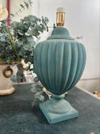 Vintage turquoise tafellamp keramiek – klassiek design, D, Ophalen of Verzenden, Zo goed als nieuw, Minder dan 50 cm