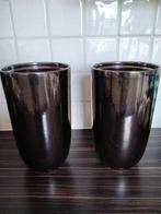 2 mooie bruine vazen/ potten, Overige kleuren, Aardewerk of Porselein, Ophalen of Verzenden, Zo goed als nieuw
