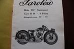 Sarolea 350cc type 31B   pieces detachees onderdelen boek, Ophalen of Verzenden, Overige merken