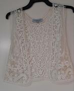 Gehaakt vestje., Kleding | Dames, Tops, Ophalen of Verzenden, Zo goed als nieuw, Maat 38/40 (M), Wit
