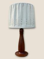 Scandinavische teakhouten Mid-Century lamp met Hardanger kap, Ophalen, Gebruikt, 50 tot 75 cm, Huysmans