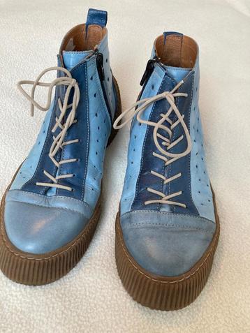 Schoenen boots blauw zomer Gemini leer rits gaatjes maat 39 beschikbaar voor biedingen