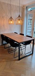 Loods5 - Tafel 200x90cm & 6 stoelen, Huis en Inrichting, Tafels | Eettafels, Ophalen, 50 tot 100 cm, Zo goed als nieuw, Vijf personen of meer