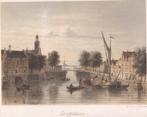 Delfshaven Stadsgezicht met haven en kerk litho 1863, Antiek en Kunst, Ophalen of Verzenden