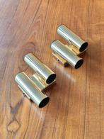 Vintage set 2 gouden wandlampen messing Brass jaren 50/60/70, Ophalen, Gebruikt, Metaal, Vintage
