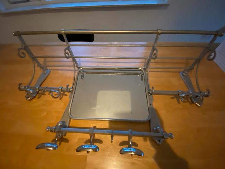 Antieke Retro Kapstok met Spiegel, Huis en Inrichting, Woonaccessoires | Kapstokken, Gebruikt, Wandkapstok, Metaal, Ophalen