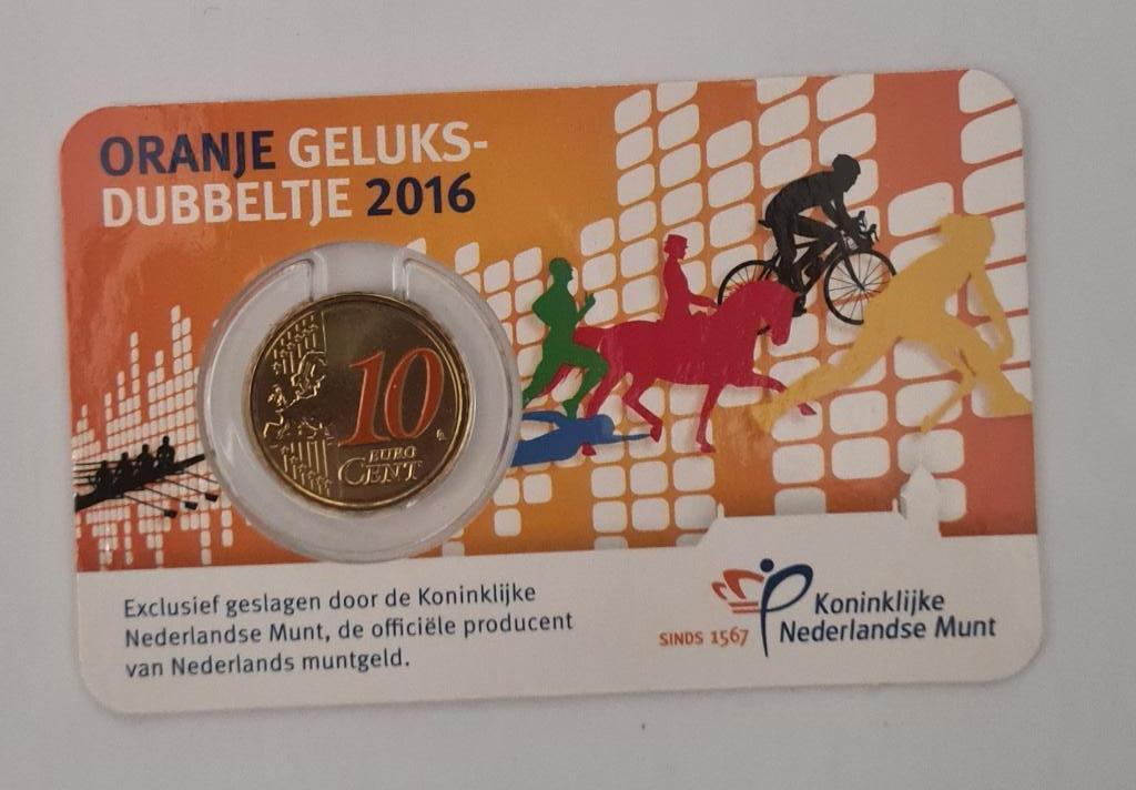Nederland coincard geluksdubbeltje 2016, Verzenden, Koningin Beatrix, Euro's, Setje