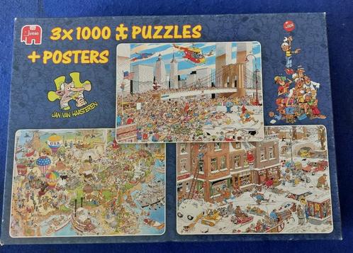 3x Jan van Haasteren USA, NY Marathon, Streetlife 3x 1000, Hobby en Vrije tijd, Denksport en Puzzels, Zo goed als nieuw, Legpuzzel