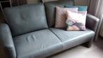 Grijze leren banken More van Goossens - Zeer nette staat, Huis en Inrichting, Ophalen, 150 tot 200 cm, Driepersoons, Zo goed als nieuw