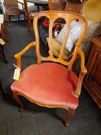 Queen ann fauteuil opnieuw gestoffeerd met rose velourse, Huis en Inrichting, Ophalen, Zo goed als nieuw, Eén