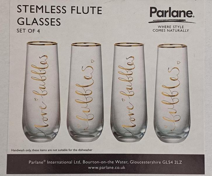 set flute glazen zonder steel, Huis en Inrichting, Keuken | Servies, Nieuw, Glas of Glazen, Overige stijlen, Glas, Ophalen