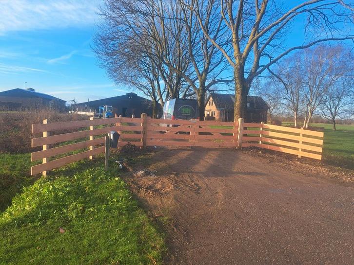 Poorten Douglas,Eiken,Schaaldeel,Iroko(Hardhout)Maatwerk, Tuin en Terras, Gaas en Draad, Nieuw, Overige typen, Minder dan 10 meter