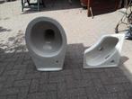 Wc pot en hoekfontein, Doe-het-zelf en Verbouw, Sanitair, Ophalen, Gebruikt, Toilet