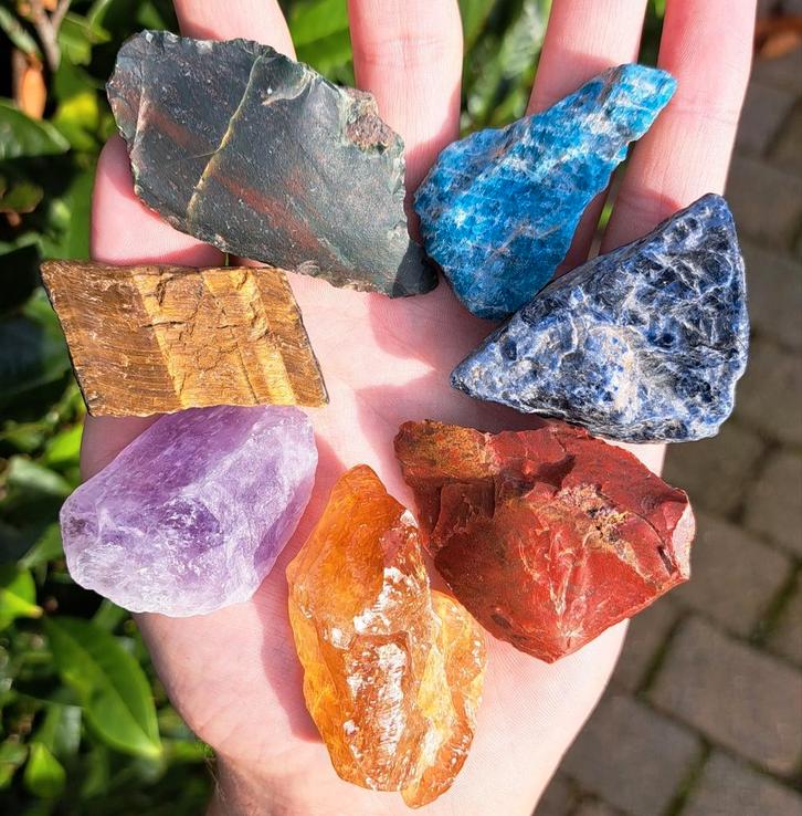 4,5-5 cm Reuze Chakra set edelstenen set edelsteen set reiki, Verzamelen, Mineralen en Fossielen, Ophalen of Verzenden