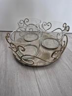 Decoratieve Plantenbak met Glazen potten, Huis en Inrichting, Gebruikt, Schaal, Rond, Ophalen of Verzenden