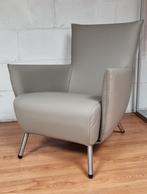 Label Cheo fauteuil refurbished nieuw leder Khaki, Metaal, Nieuw, 75 tot 100 cm, Design