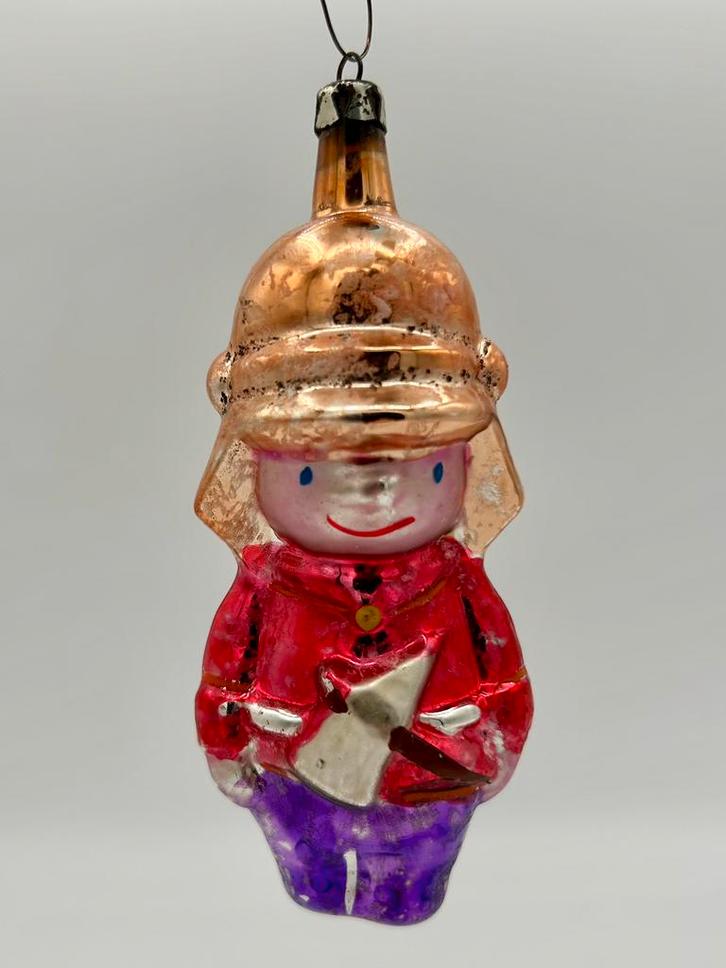 Oude kerstbal brandweerman, Diversen, Kerst, Gebruikt, Ophalen of Verzenden