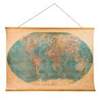 Xenos Vintage Wereldkaart 100x70 - Zeer Goede Staat, Ophalen, 50 tot 75 cm, Zo goed als nieuw, 75 tot 100 cm