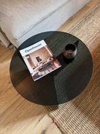 Zwart rond bijzettafeltje - glas en staal, Minder dan 55 cm, Rond, Ophalen, 45 tot 60 cm