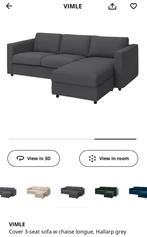 Vimle Hallarp Grijs Bank - 4 Jaar Oud, Ophalen of Verzenden, Gebruikt, Hoekbank, Stof