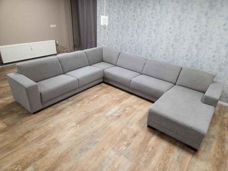 GRATIS BEZORGEN | Groot Grijs U Bankstel, Huis en Inrichting, Banken | Bankstellen, Gebruikt, Hoekbank, Vierpersoons of meer, 300 cm of meer