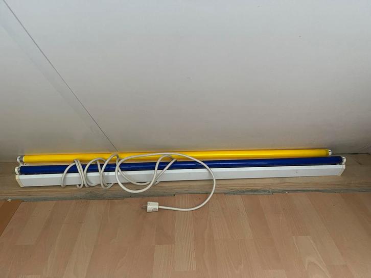 Twee TL Buizen Blauw & Geel, Huis en Inrichting, Lampen | Overige, Gebruikt, Ophalen of Verzenden