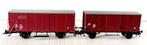 2 NS gesloten goederenwagens (ouder type), Gelijkstroom, Wagon, Ophalen of Verzenden, Zo goed als nieuw