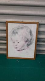 Tekening / prent Nicolaas Rubens, kleine jongen met halskett, Ophalen of Verzenden