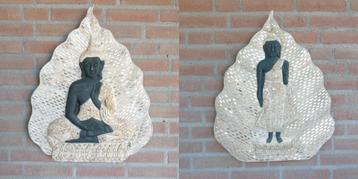 2x Boedhha houten wandpaneel [1709] beschikbaar voor biedingen