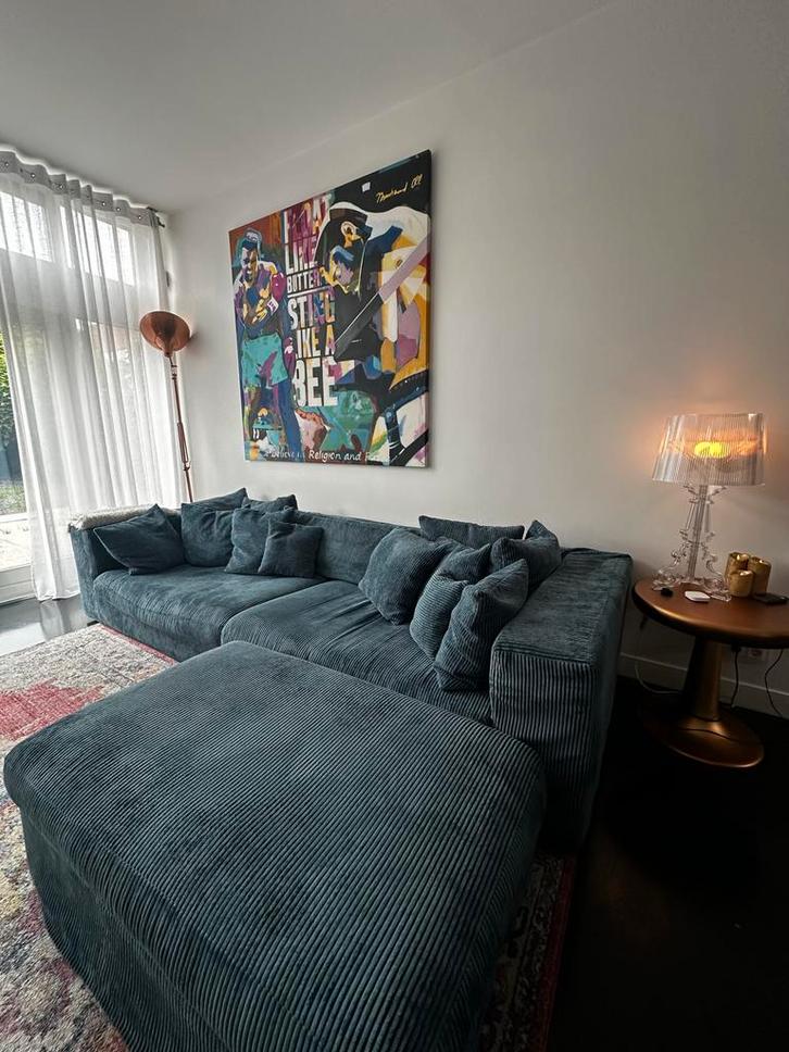 XL Loods 5 Corduroy Bank incl Hocker, Huis en Inrichting, Banken | Bankstellen, Gebruikt, Rechte bank, Vierpersoons of meer, 300 cm of meer