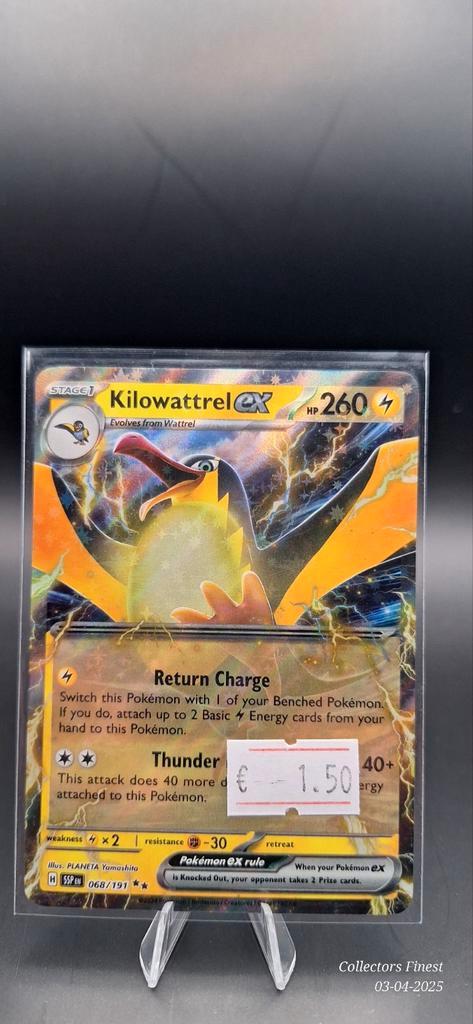 Kilowattrrel ex ssp surging sparks 068, Hobby en Vrije tijd, Verzamelkaartspellen | Pokémon, Zo goed als nieuw, Losse kaart, Ophalen of Verzenden