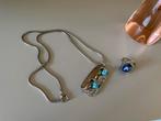 Vintage Ketting met Hanger & Ring, Sieraden, Tassen en Uiterlijk, Kettingen, Ophalen of Verzenden, Nieuw, Overige materialen, Met hanger