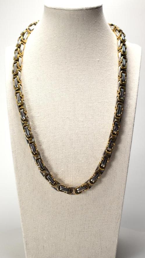 3 kettingen (koningsschakel en Cuban link schakel), Sieraden, Tassen en Uiterlijk, Kettingen, Zo goed als nieuw, Overige materialen