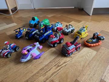 Paw Patrol hele set pups met wagens 13 stuks beschikbaar voor biedingen