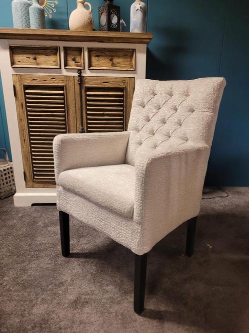 *VOORRAAD* 6 Landelijke Eetkamerstoelen Bianca Licht Beige 7, Huis en Inrichting, Stoelen, Nieuw, Vijf, Zes of meer stoelen, Stof