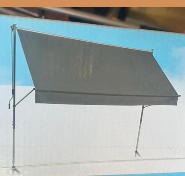 Balkon klem zonnescherm 1.50m bijna gratis, Tuin en Terras, Zonneschermen, Zo goed als nieuw, Ophalen