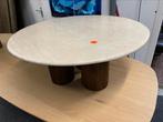 Salontafel xavi beige marmer mango poten 90cm hoge korting, Ophalen, Rond, Nieuw, 50 tot 100 cm