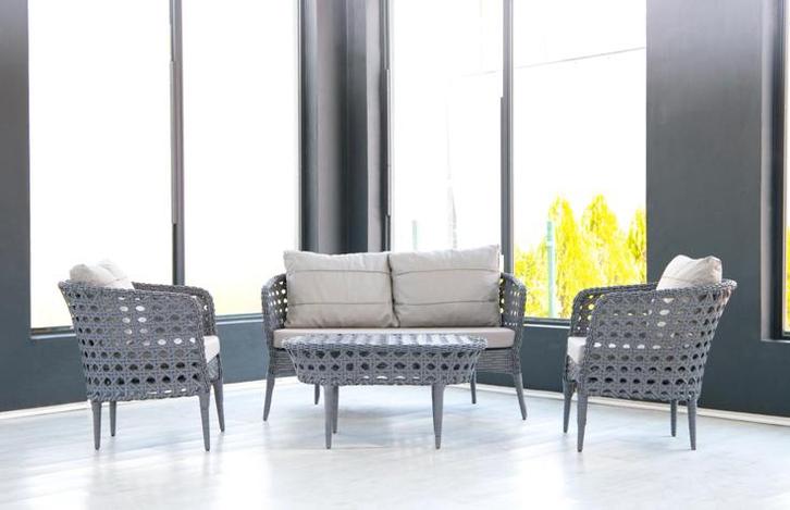 Tuin Loungeset Kursini 4-persoons MAGAZIJN LEEGVERKOOP, Tuin en Terras, Tuinmeubel-accessoires, Nieuw, Ophalen