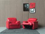 GRATIS LEVERING 2x Relaxfauteuil Montel Leer Rood ZGAN