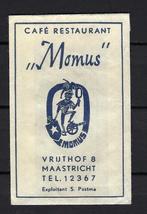 626 Maastricht cafe rest MOMUS, Verzamelen, Suikerzakjes, Ophalen of Verzenden, Nederland