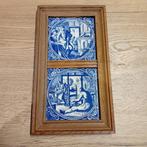 2 Delftsblauwe tegeltjes in lijst, Antiek en Kunst, Antiek | Wandborden en Tegels, Ophalen of Verzenden