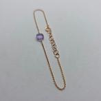 Gouden Armband 14k 585 met Amethist - 18cm, Ophalen of Verzenden, Zo goed als nieuw, Met edelsteen, Goud