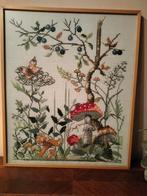 Geborduurde Bosgrond Scène in Lijst - forest floor, Ophalen of Verzenden