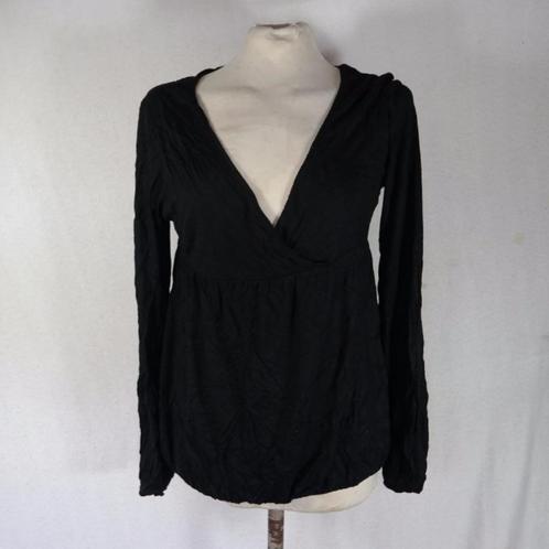 Leuk zwart damesshirt.Mt M.Merk H&M, Kleding | Dames, T-shirts, Zo goed als nieuw, Maat 38/40 (M), Zwart, Lange mouw, Ophalen of Verzenden