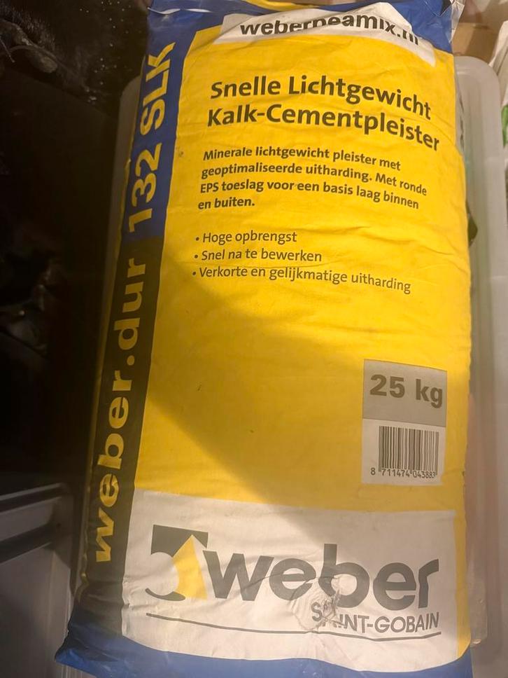 Weber SLK 132 Grijs Stuc - 11 Zakken, Doe-het-zelf en Verbouw, Metselstenen, Nieuw, Overige typen, Ophalen