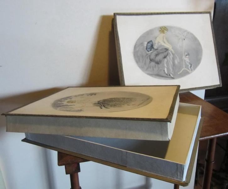 2 antieke art deco dozen m litho, sign. Vilart, cfr. Icart, Antiek en Kunst, Antiek | Overige Antiek, Verzenden