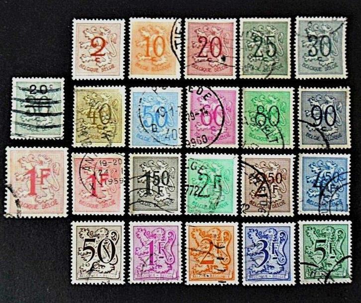 België : 22 verschillende Leeuwenzegels periode 1950-1980, Postzegels en Munten, Postzegels | Europa | België, Gestempeld, Ophalen of Verzenden
