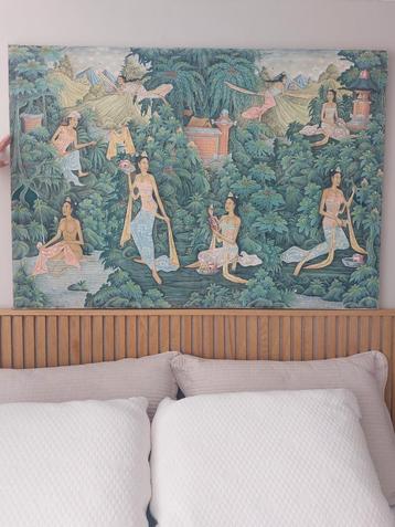Kleurrijk canvas schilderij Bali beschikbaar voor biedingen