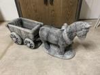betonnen beeld paard en wagen, Ophalen, Dierenbeeld, Beatrixstraat 65E Beneden Leeuwen, Nieuw