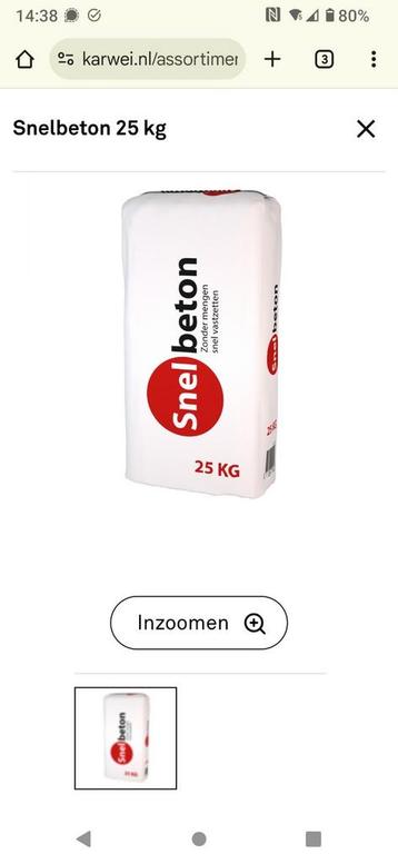 Een halve zak snelbeton gratis in alkmaar beschikbaar voor biedingen